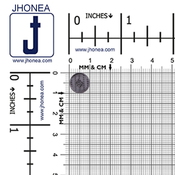 Round Shape Dotted Engraved Design Loop Metal Buttons