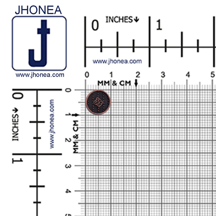 Round Shape Dotted Engraved Design Loop Metal Buttons