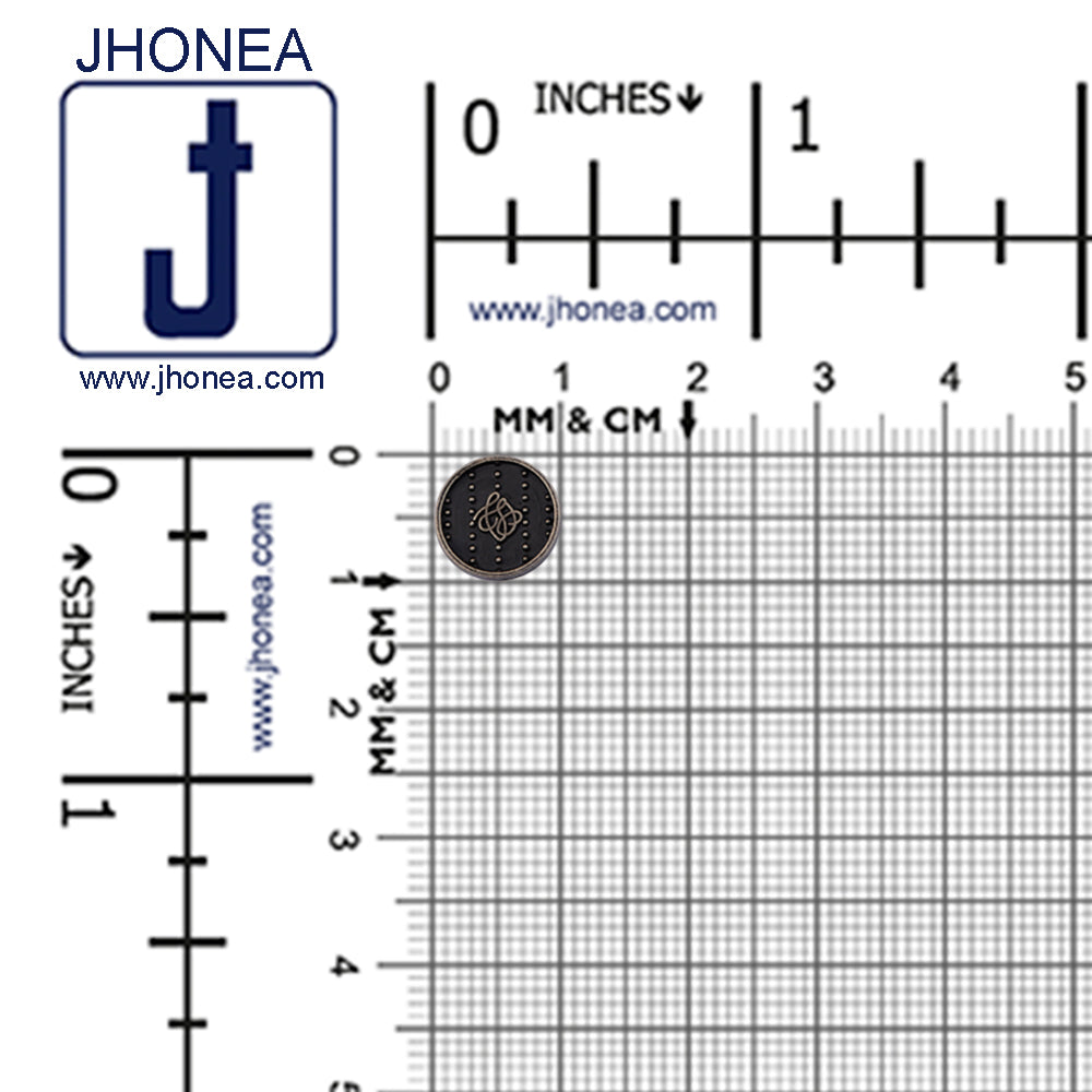 Round Shape Dotted Engraved Design Loop Metal Buttons
