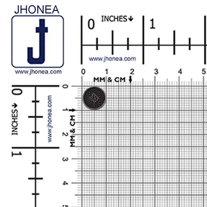 Round Shape Dotted Engraved Design Loop Metal Buttons