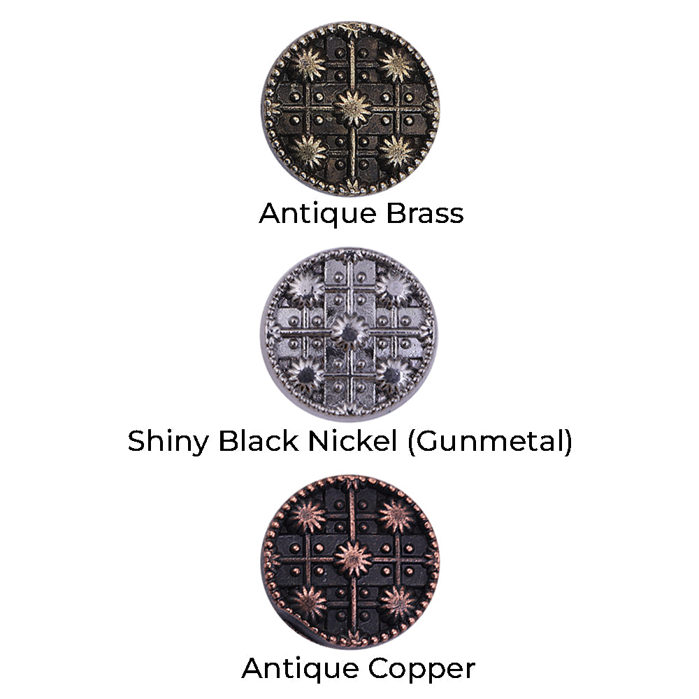 Round Shape Engraved Design Kurta Metal Buttons