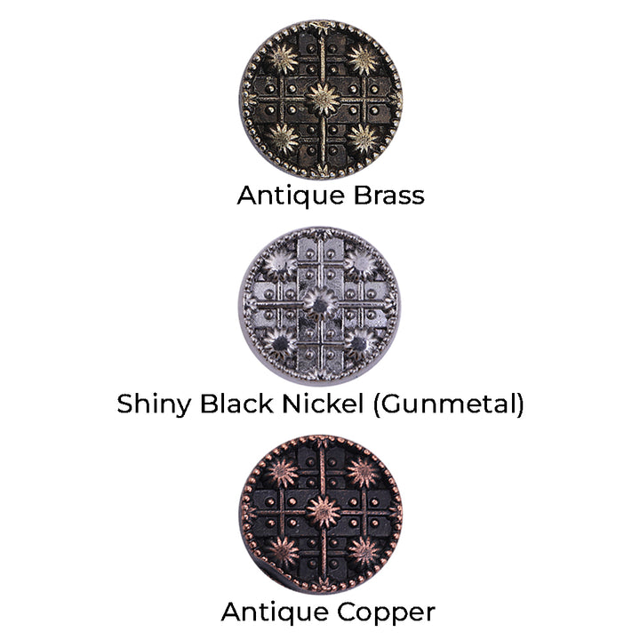 Round Shape Engraved Design Kurta Metal Buttons