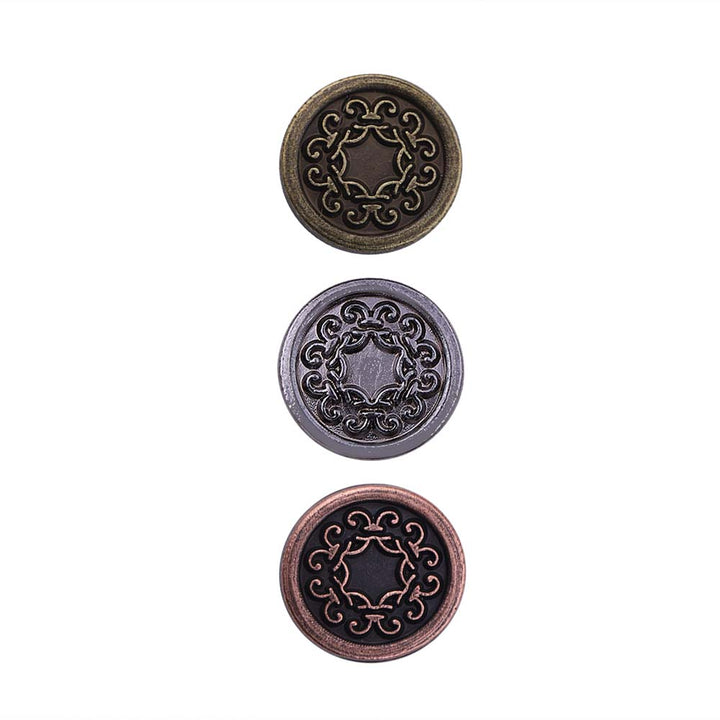 Designer Engraved Surface Finish Kurta Metal Buttons