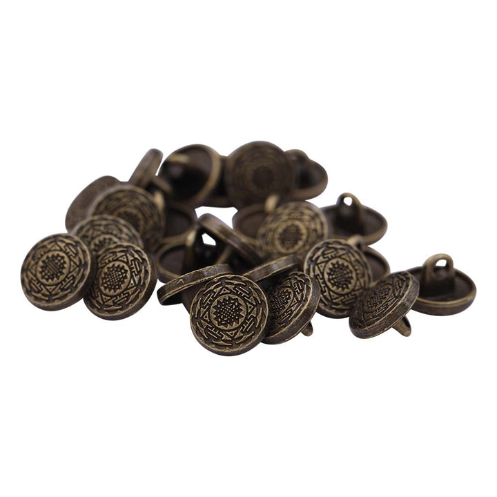 Round Shape Celtic Design Kurta Metal Buttons