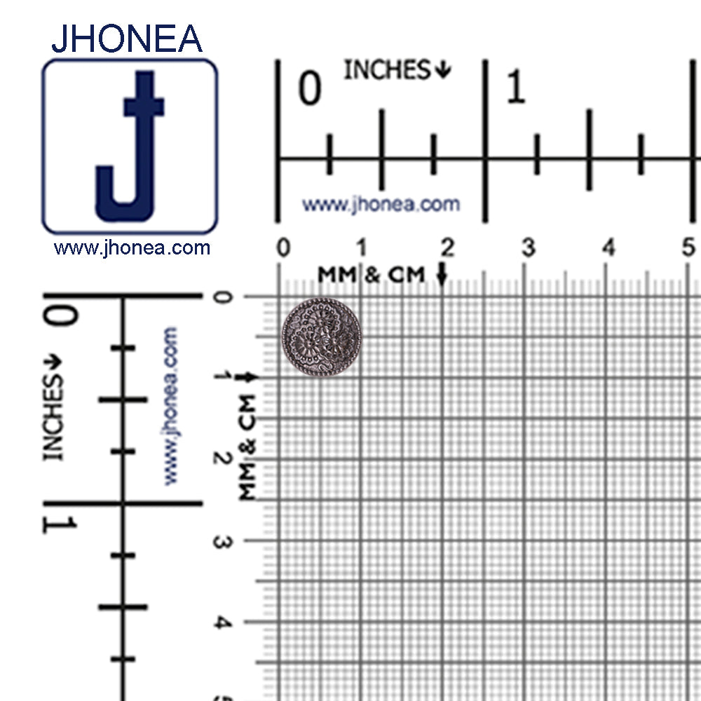 Round Shape Flower Design Kurta/Shirt Metal Buttons