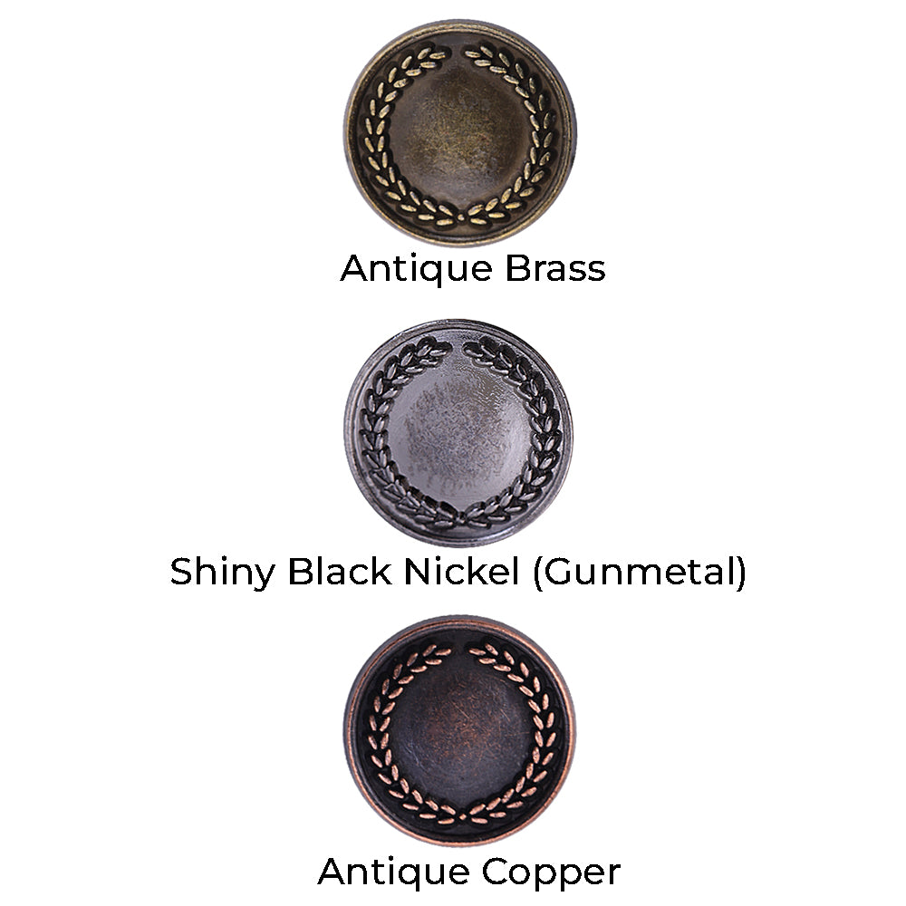 Round Shape Wreath Engraved Design Kurta Metal Buttons