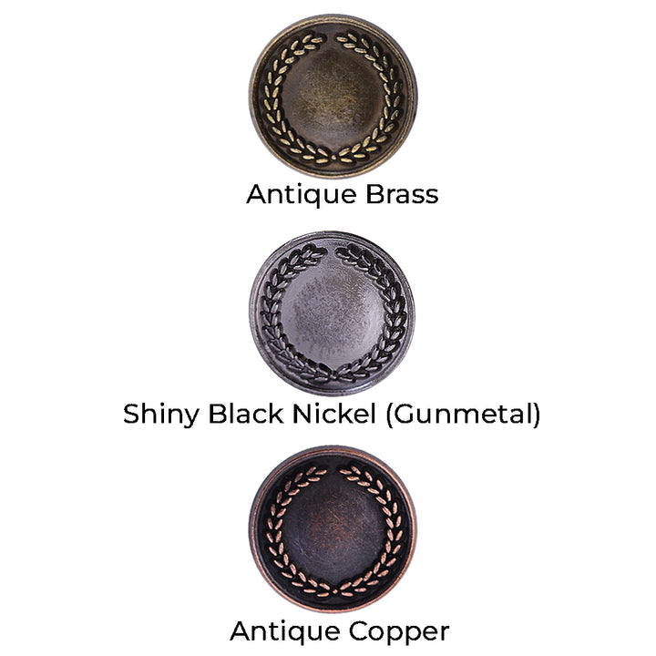 Round Shape Wreath Engraved Design Kurta Metal Buttons
