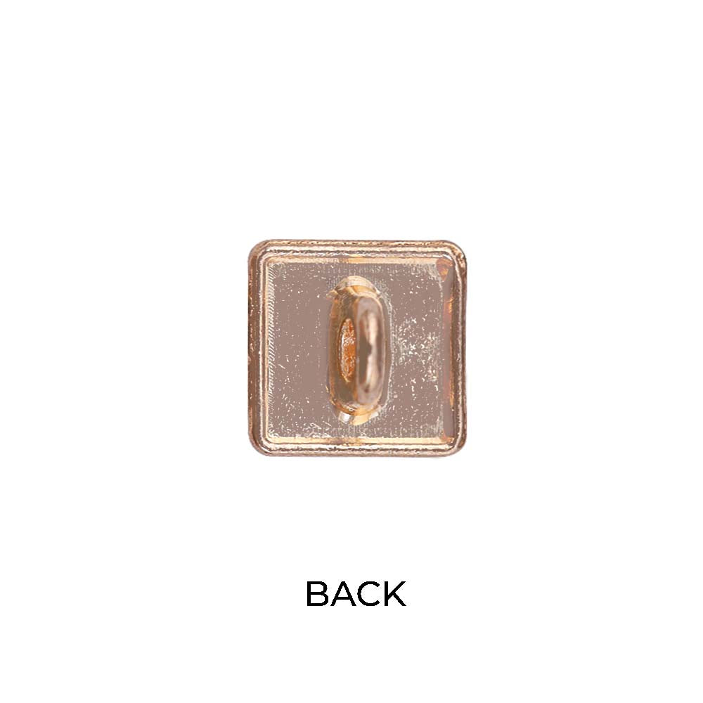 Square Shape Shiny Gold with Black Lamination Metal Buttons