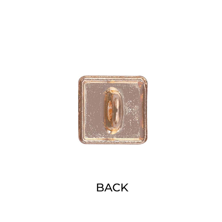 Square Shape Shiny Gold with Black Lamination Metal Buttons
