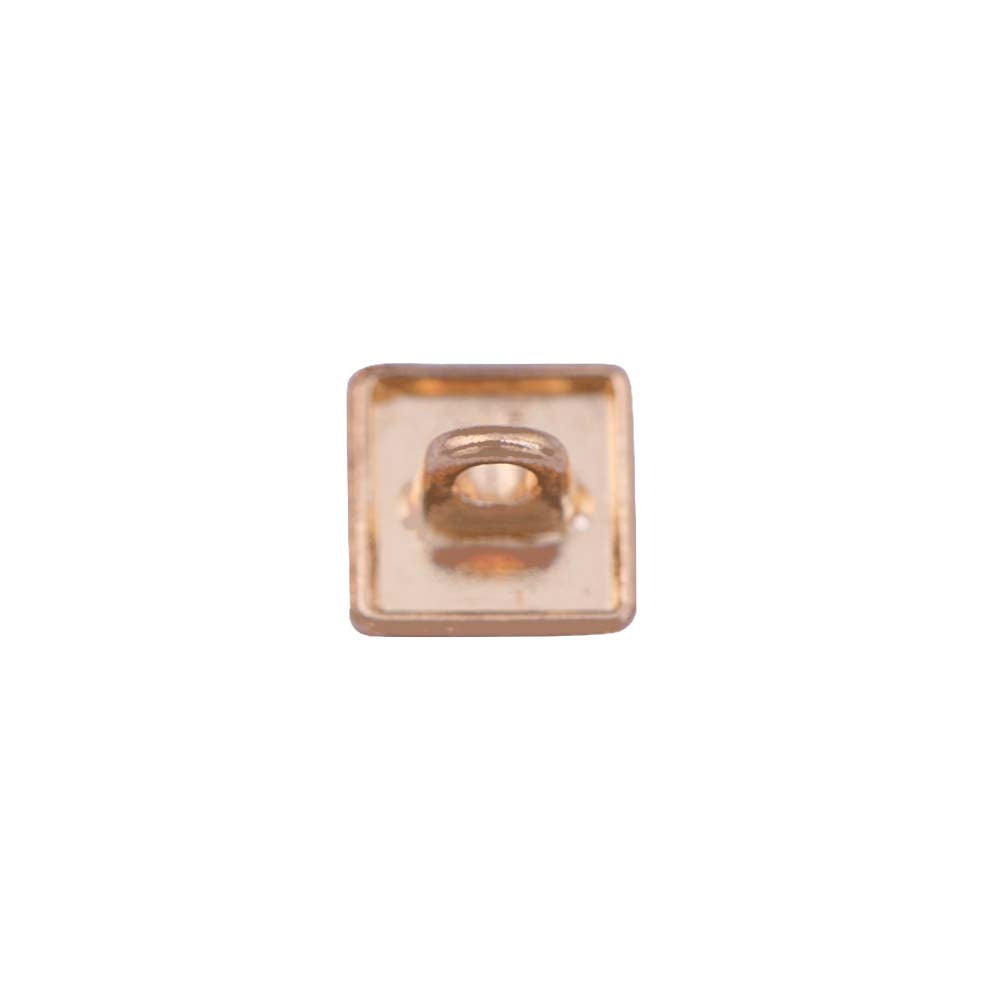 Square Shape Shiny Gold with Black Lamination Metal Buttons