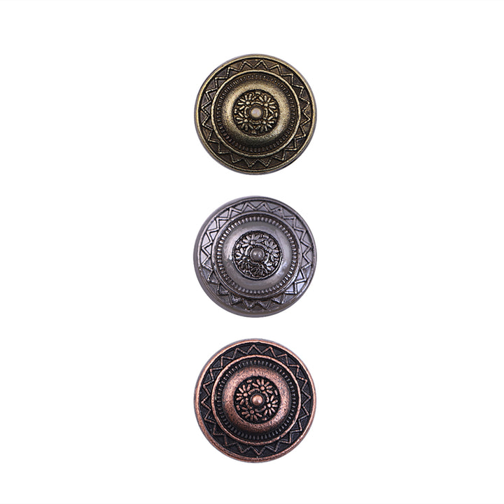 Round Shape Downhole Engraved Design Kurta Metal Buttons
