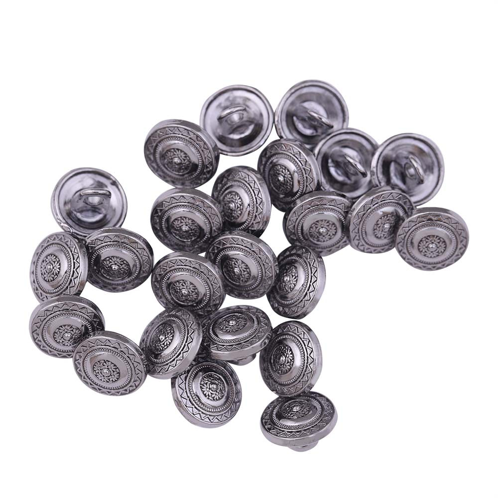 Round Shape Downhole Engraved Design Kurta Metal Buttons