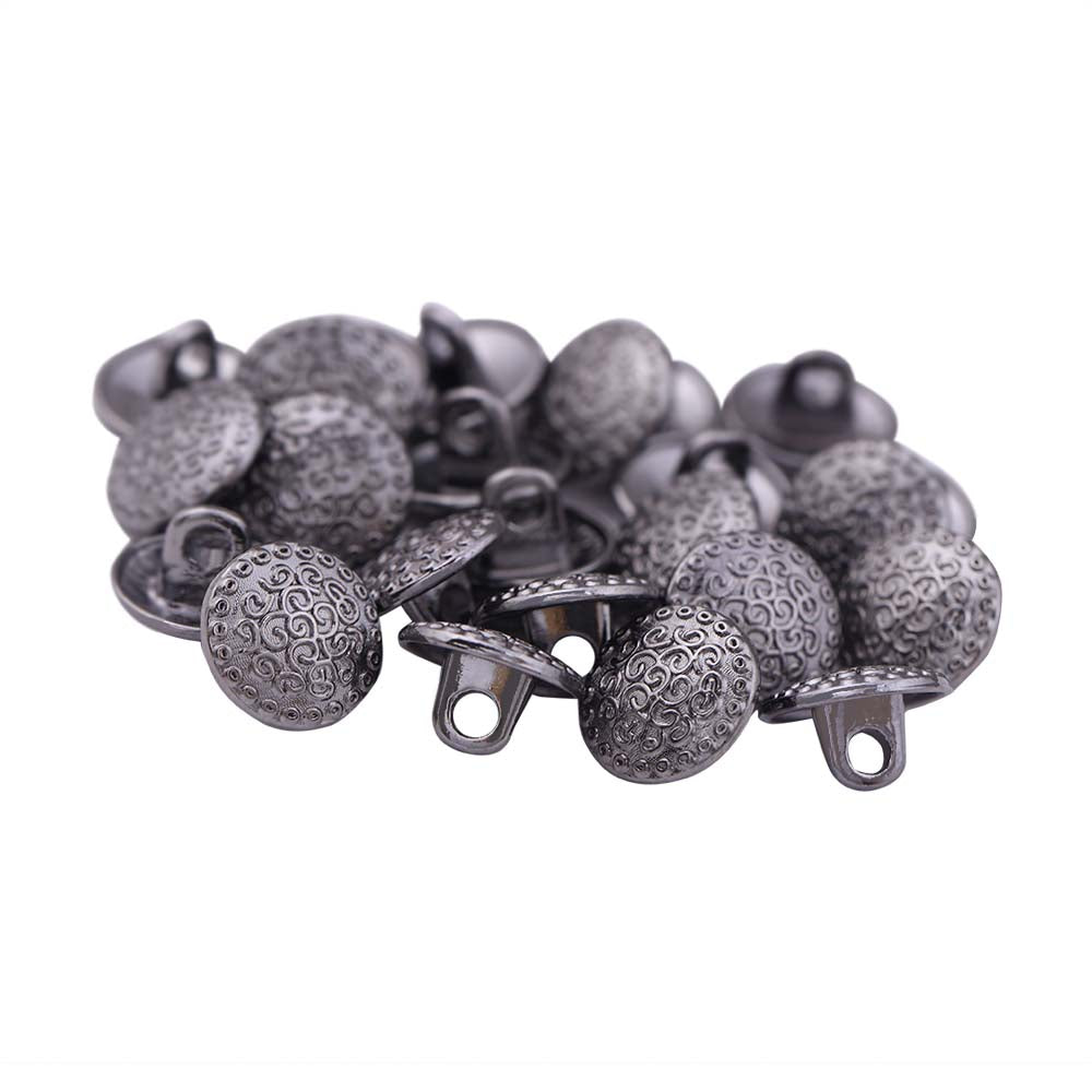 Round Shape Engraved Lines Design Loop Metal Buttons