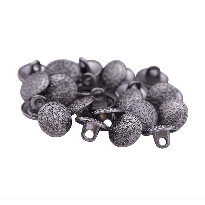 Round Shape Engraved Lines Design Loop Metal Buttons