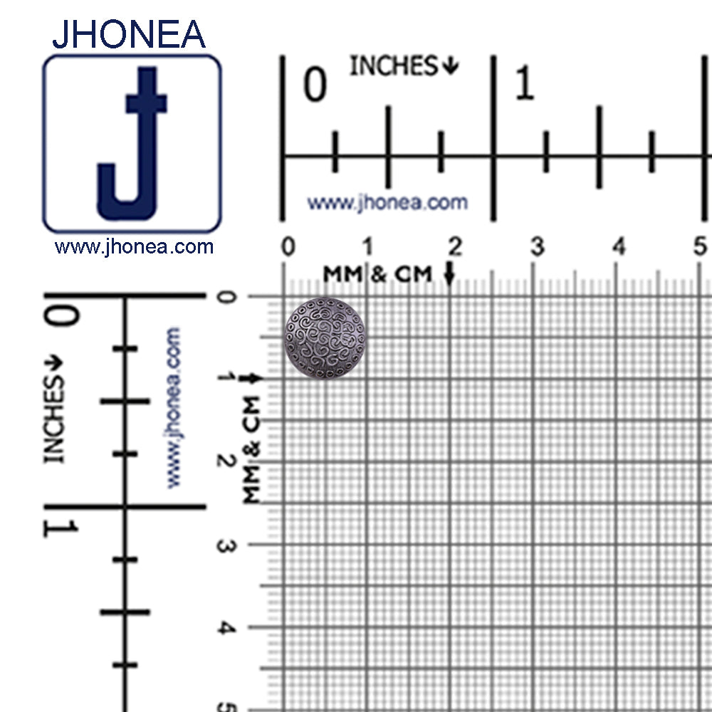 Round Shape Engraved Lines Design Loop Metal Buttons