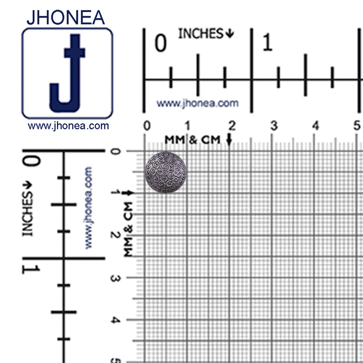 Round Shape Engraved Lines Design Loop Metal Buttons