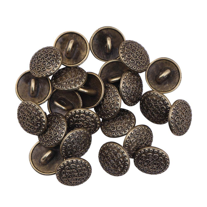 Round Shape Engraved Lines Design Loop Metal Buttons