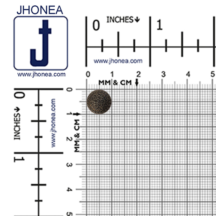 Round Shape Engraved Lines Design Loop Metal Buttons