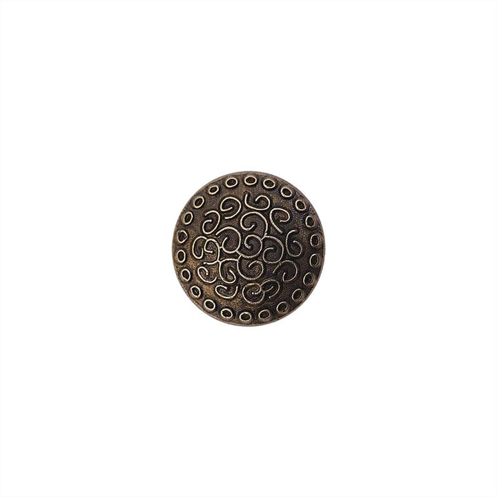 Round Shape Engraved Lines Design Loop Metal Buttons