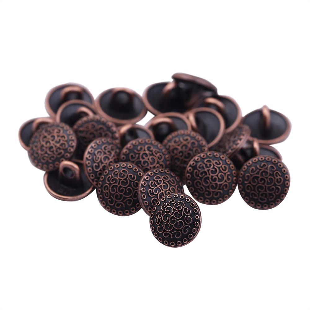 Round Shape Engraved Lines Design Loop Metal Buttons