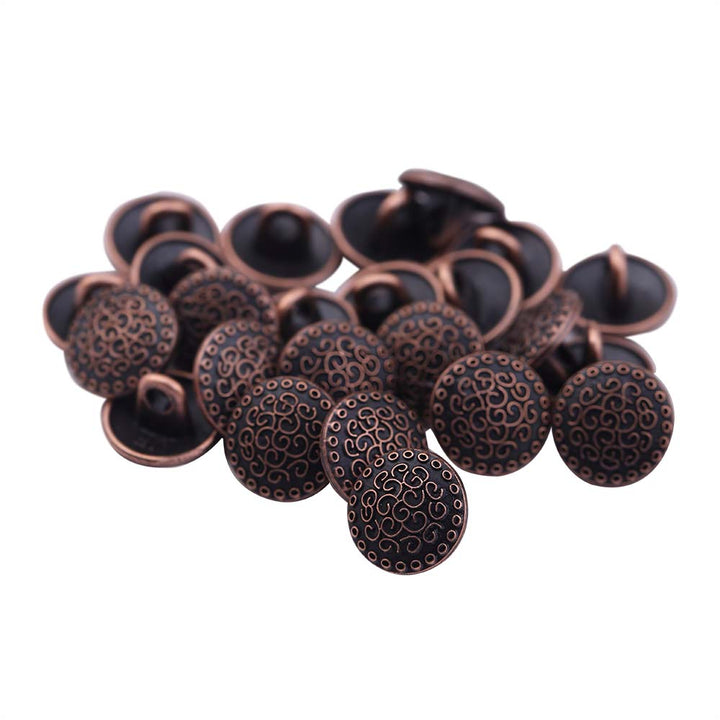 Round Shape Engraved Lines Design Loop Metal Buttons