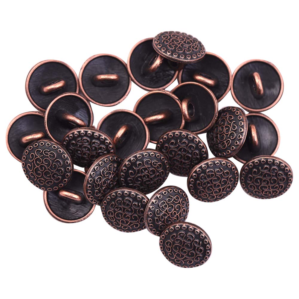 Round Shape Engraved Lines Design Loop Metal Buttons