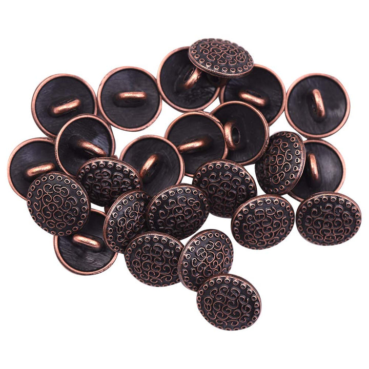 Round Shape Engraved Lines Design Loop Metal Buttons