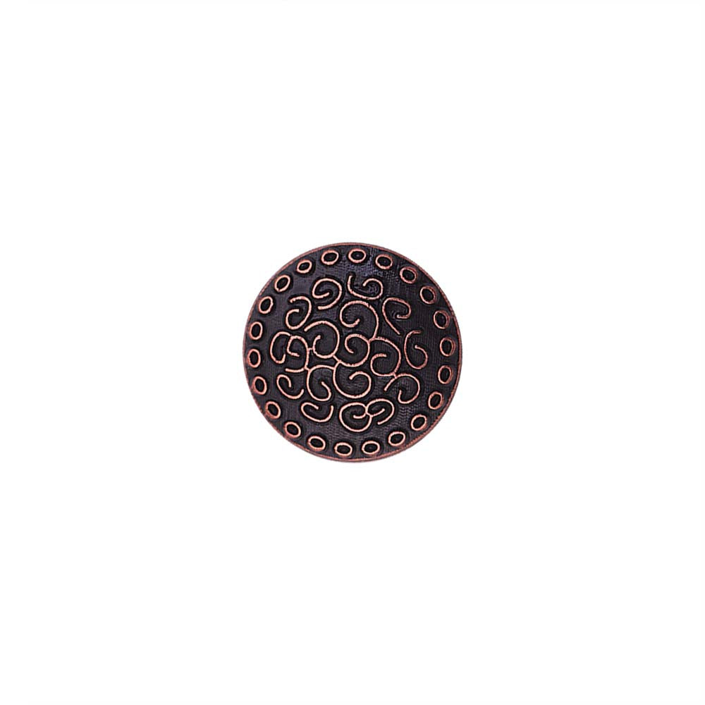 Round Shape Engraved Lines Design Loop Metal Buttons