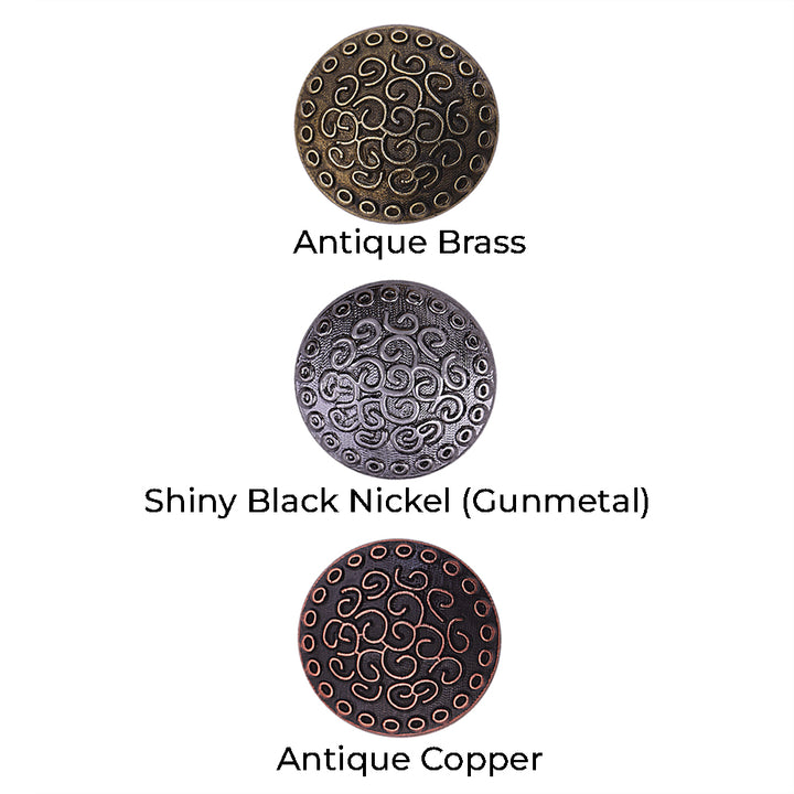 Round Shape Engraved Lines Design Loop Metal Buttons