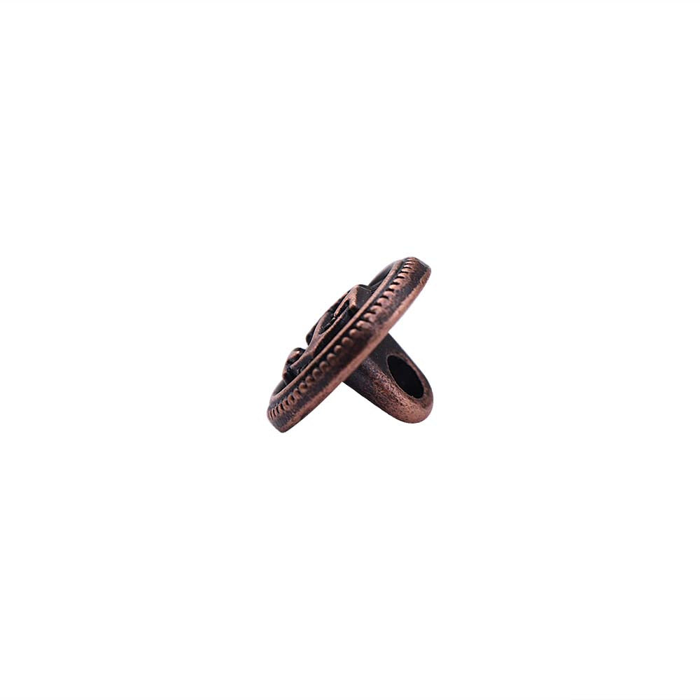 Round Shape Anchor Logo Engraved Design Loop Metal Buttons
