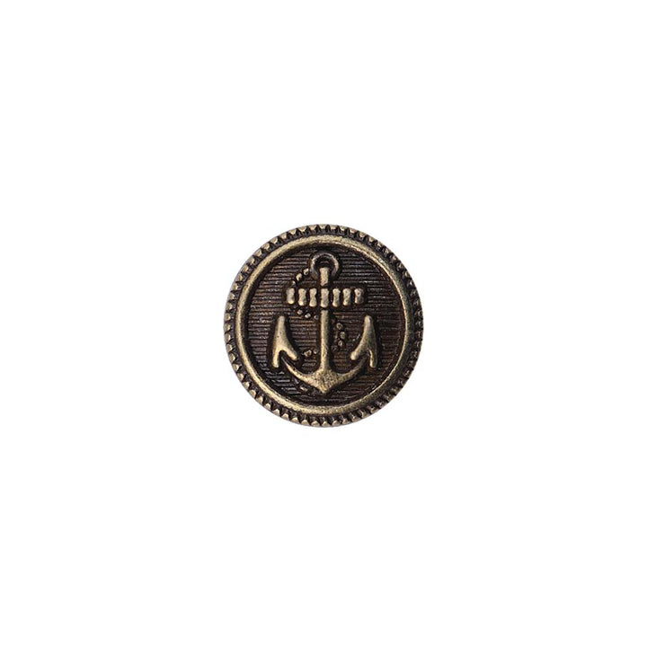 Round Shape Anchor Logo Engraved Design Loop Metal Buttons