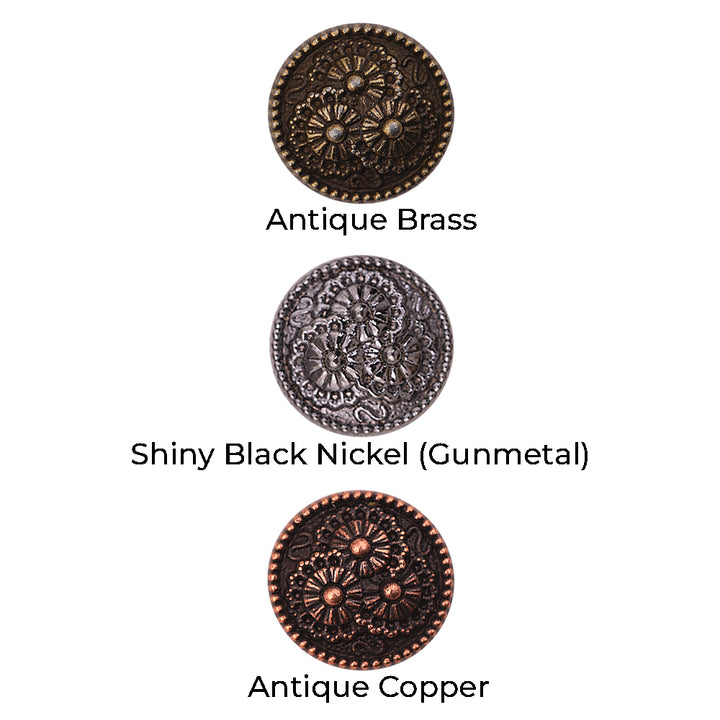 Round Shape Flower Design Kurta/Shirt Metal Buttons