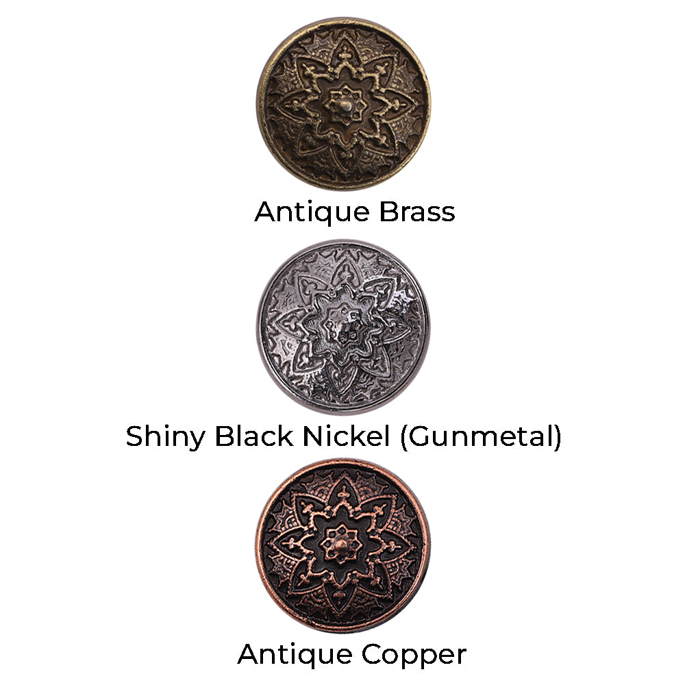 Round Shape Traditional Mandala Design Kurta Metal Buttons