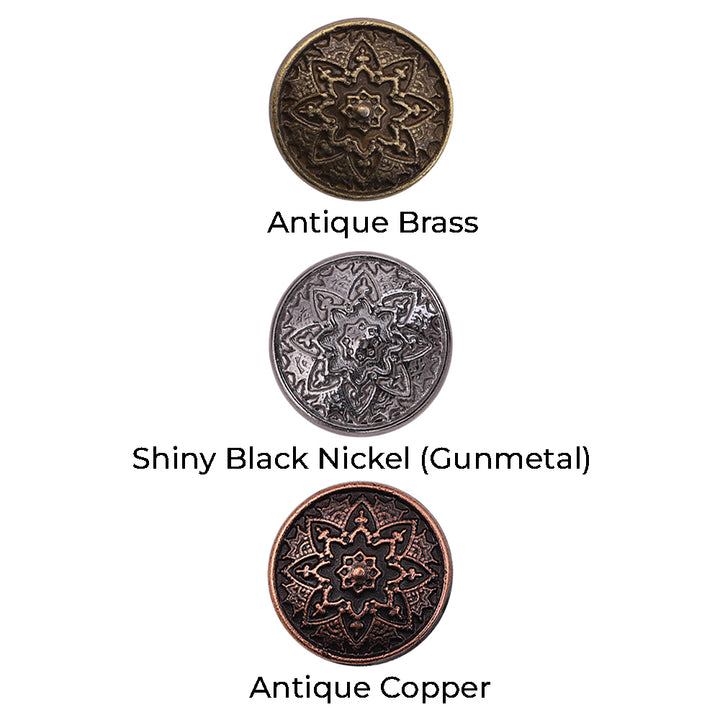Round Shape Traditional Mandala Design Kurta Metal Buttons