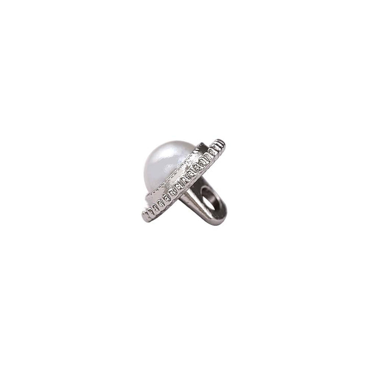 Round Shape Shiny Decorative Pearl Metal Buttons for Dresses