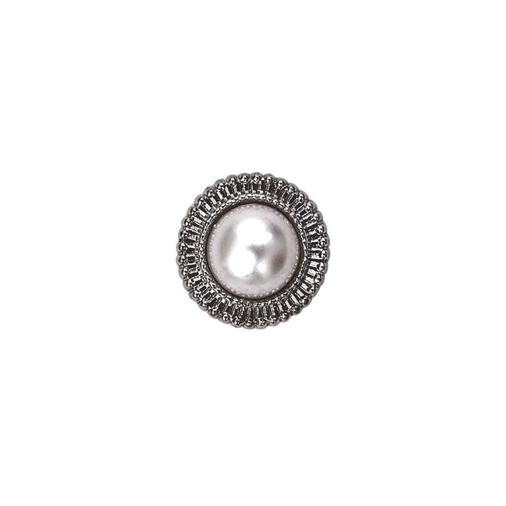 Round Shape Shiny Decorative Pearl Metal Buttons for Dresses