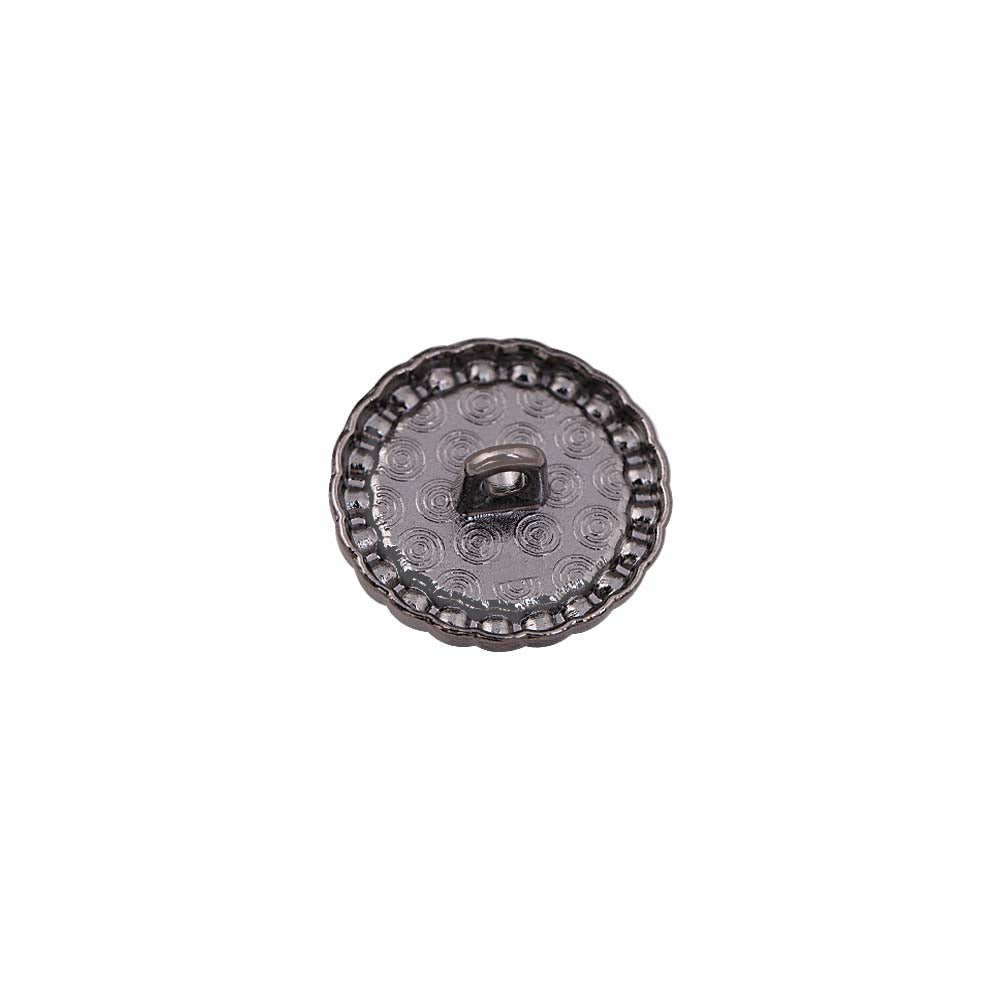 Round Shape Decorative Rim Shiny Gunmetal Pearl Buttons