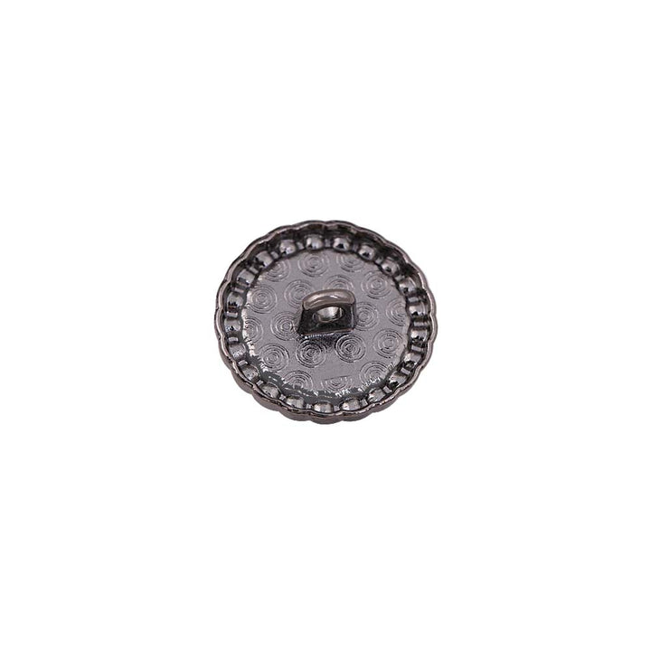 Round Shape Decorative Rim Shiny Gunmetal Pearl Buttons