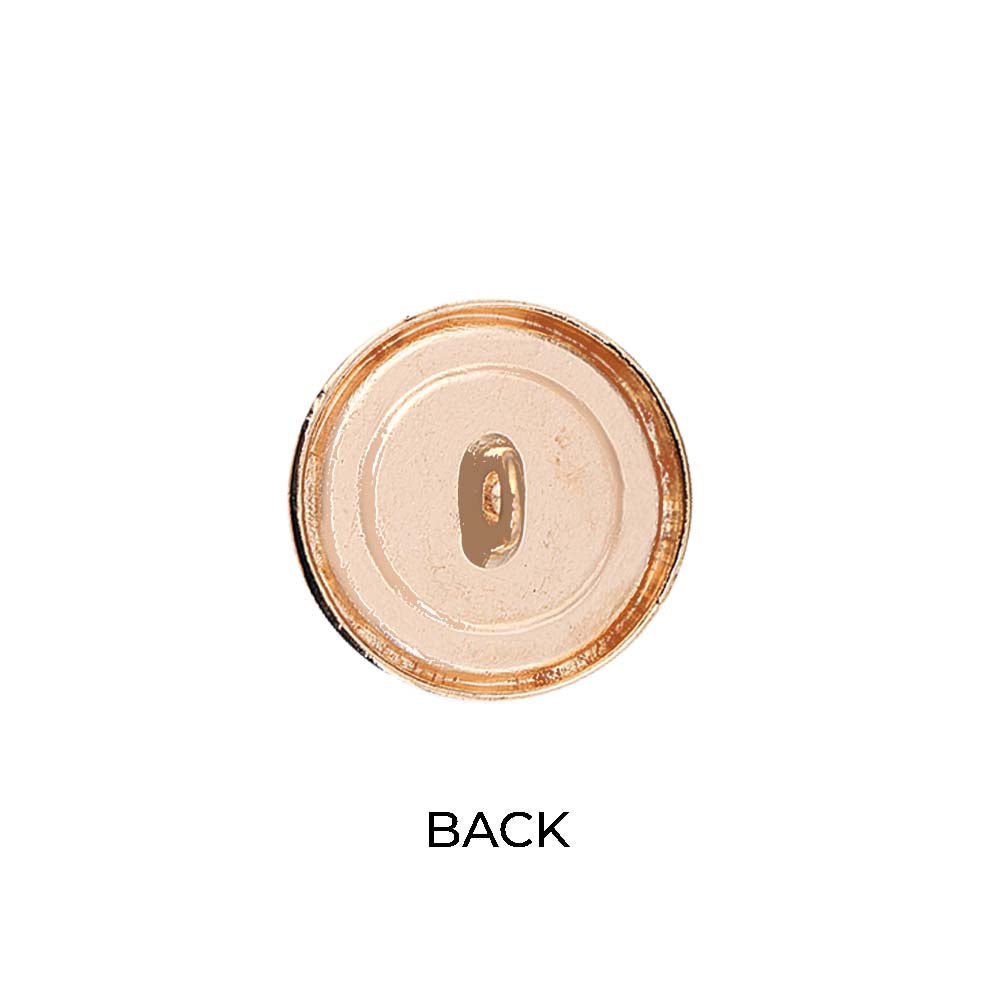 Round Shape Decorative Scalloped Rim Shiny Gold Pearl Buttons