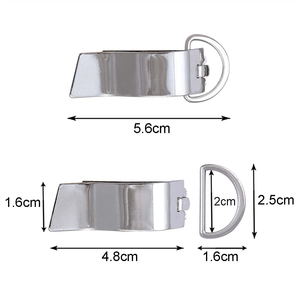 Shiny Silver Finish Unique Style Clasp Clip with D Ring