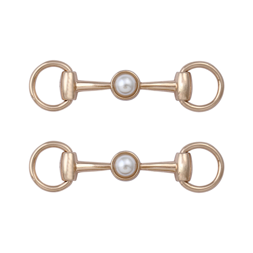 Designer Shiny Gold Pearl Shoe Buckle