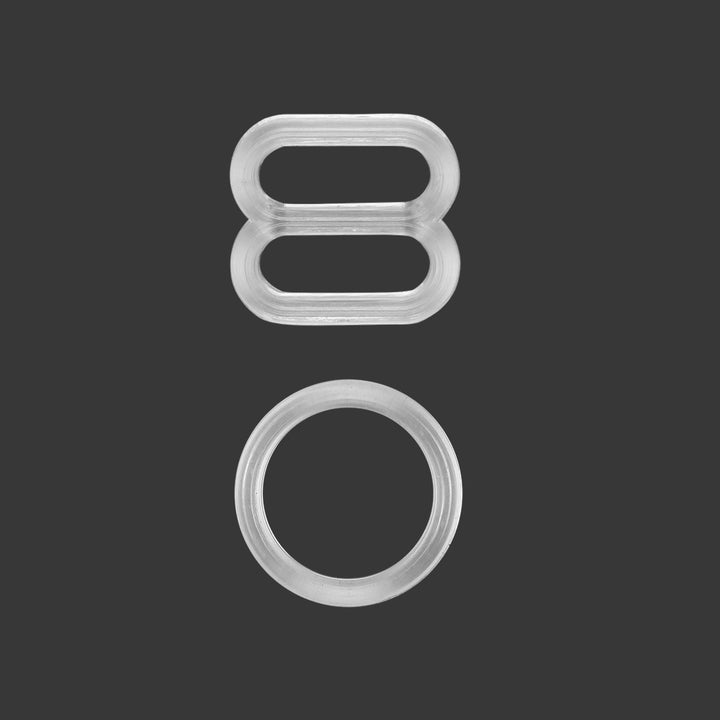 Transparent Bra Slider Strap Adjuster Buckle Clip Set