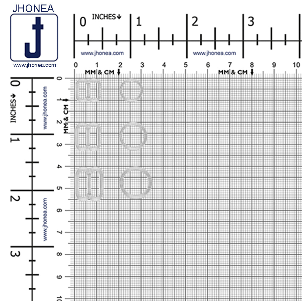 Transparent Bra Slider Strap Adjuster Buckle Clip Set