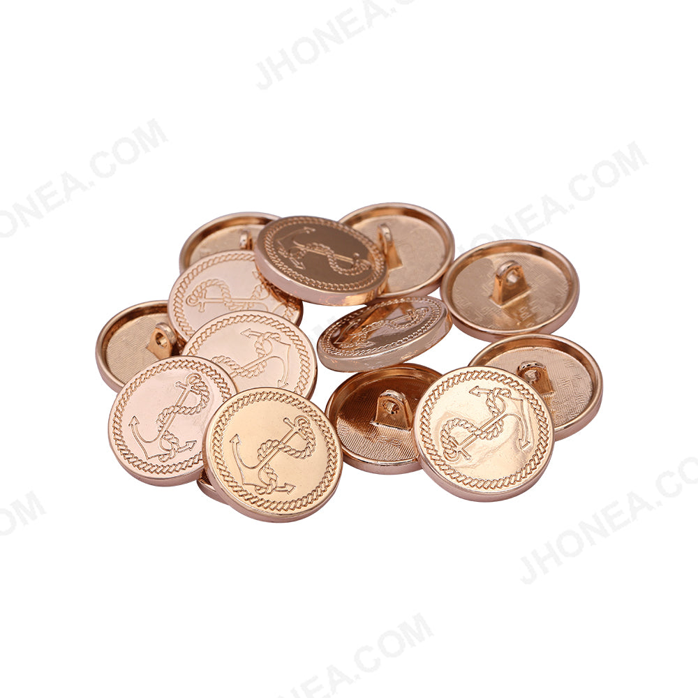 Shiny Gold Chrome Finish Anchor Design Coat/Suit Buttons