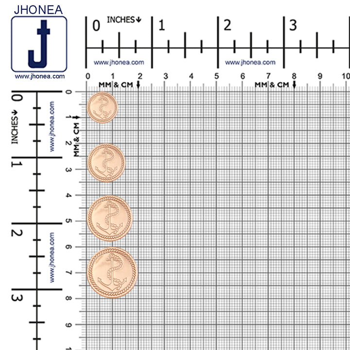 Shiny Gold Chrome Finish Anchor Design Coat/Suit Buttons