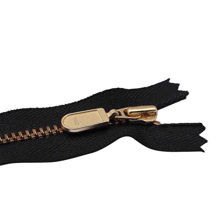 YKK- #3 Shiny Gold Closed-End YKK Metal Zipper