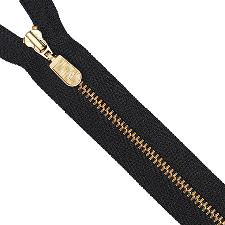 YKK- #3 Shiny Gold Closed-End YKK Metal Zipper