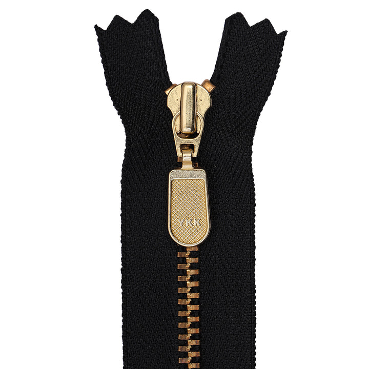 YKK- #3 Shiny Gold Closed-End YKK Metal Zipper