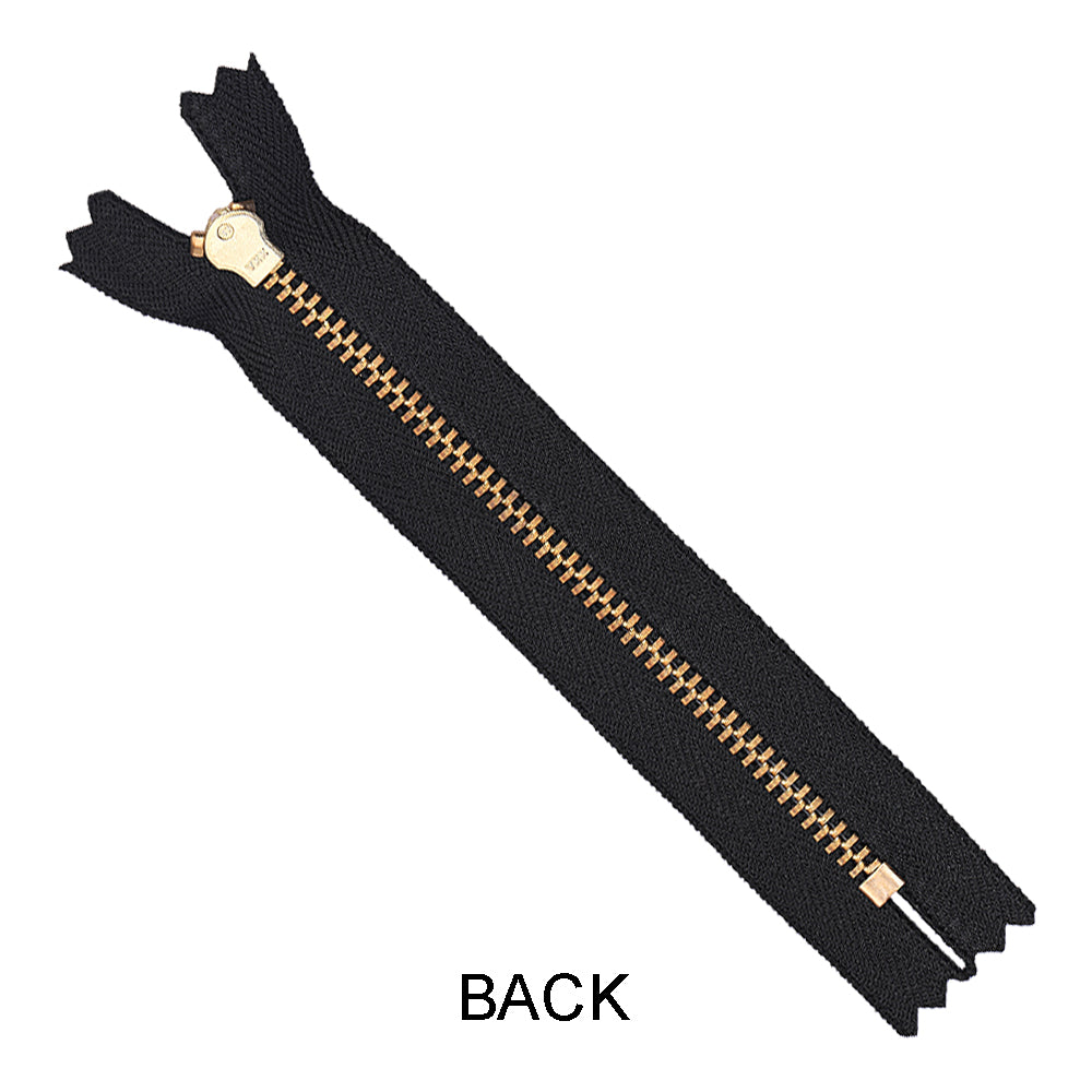 YKK- #3 Shiny Gold Closed-End YKK Metal Zipper