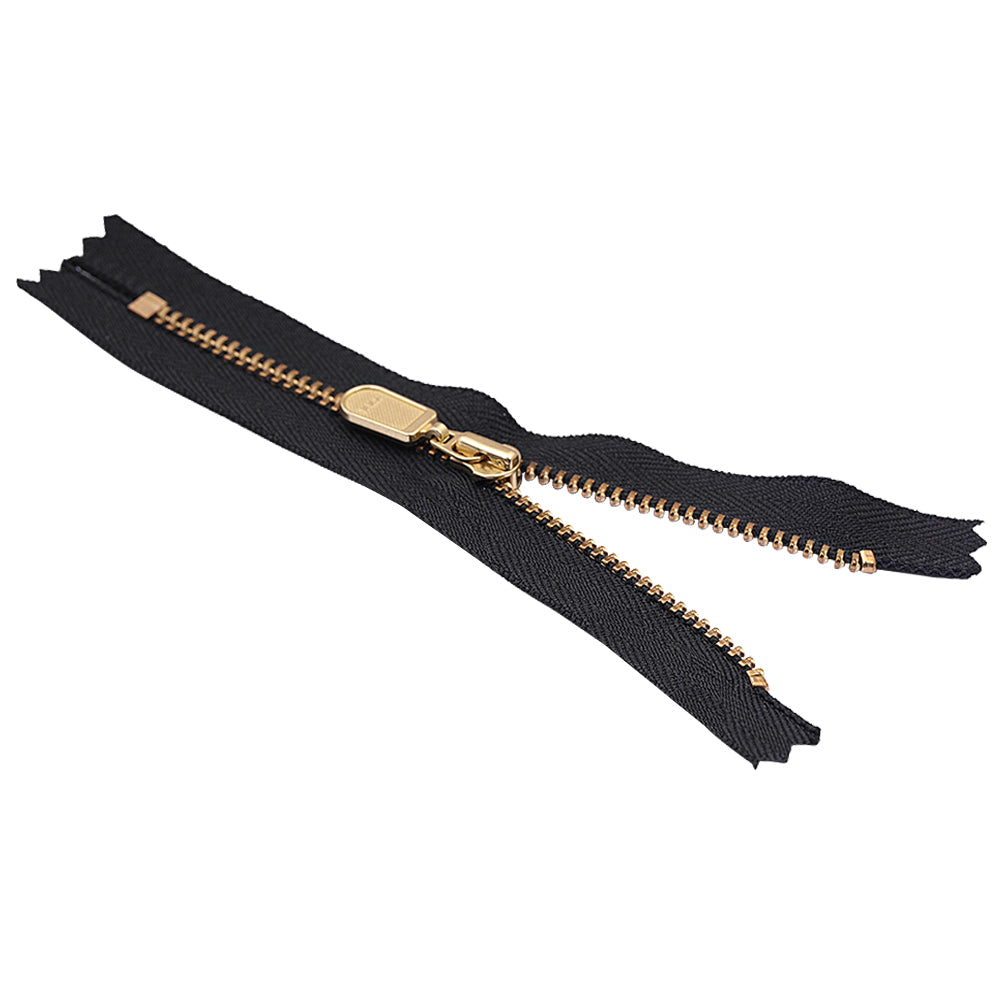 YKK- #3 Shiny Gold Closed-End YKK Metal Zipper